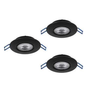 Set 3 spoturi incastrate LED ZUJAR Eglo 75764, D9 cm, 3x3.4W