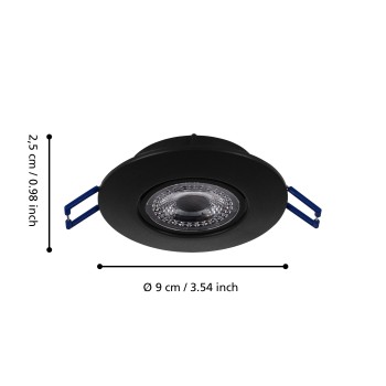 Set 3 spoturi incastrate LED ZUJAR Eglo 75764, D9 cm, 3x3.4W