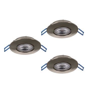 Set 3 spoturi incastrate LED ZUJAR Eglo 75765, D9 cm, 3x3.4W