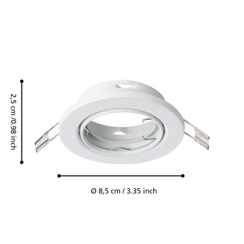 Set 3 spoturi incastrate AGULO 1 Eglo 75788, D8.5 cm, 3xGU10