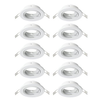 Set 10 spoturi incastrate AGULO Eglo 75853, D8.6 cm, 10xGU10
