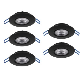 Set 5 spoturi incastrate LED ZUJAR Eglo 75864, D9 cm, 5x3.4W
