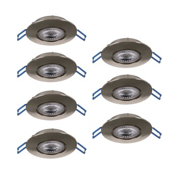 Set 7 spoturi incastrate LED ZUJAR Eglo 75868, D9 cm, 7x3.4W