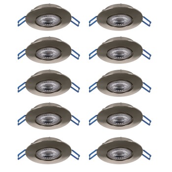 Set 10 spoturi incastrate LED ZUJAR Eglo 75869, D9 cm, 10x3.4W