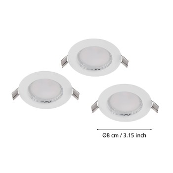 Set 3 spoturi incastrate PENETO Eglo 94235, D7.8 cm, 3xGU10