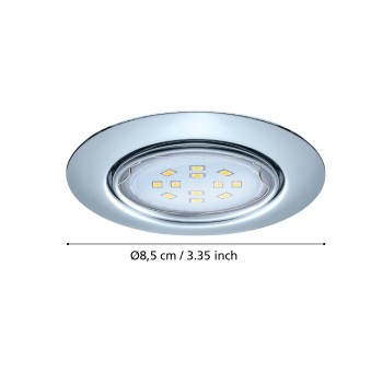 Set 3 spoturi incastrate PENETO Eglo 94407, D8.7 cm, 3xGU10