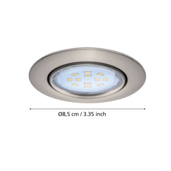 Set 3 spoturi incastrate PENETO Eglo 94408, D8.7 cm, 3xGU10
