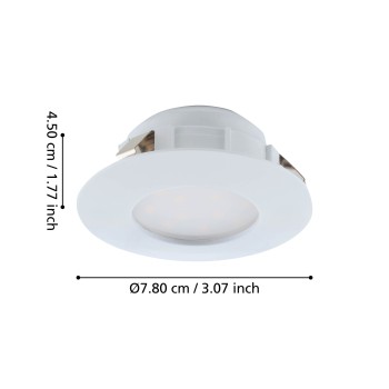 Spot incastrat LED PINEDA Eglo 95817, D7.8 cm, 4.9W