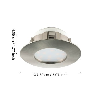 Spot incastrat LED PINEDA Eglo 95819, D7.8 cm, 4.9W