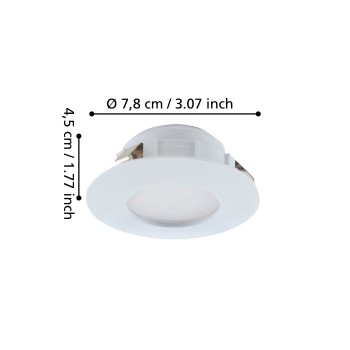 Set 3 spoturi incastrate LED PINEDA Eglo 95821, D7.8 cm, 3x4.9W