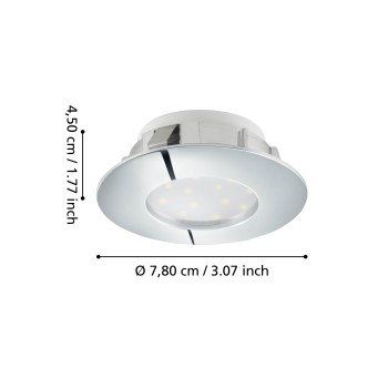 Set 3 spoturi incastrate LED PINEDA Eglo 95822, D7.8 cm, 3x4.9W