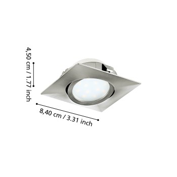 Set 3 spoturi incastrate LED PINEDA Eglo 95846, 8.4x8.4 cm, 3x4.9W