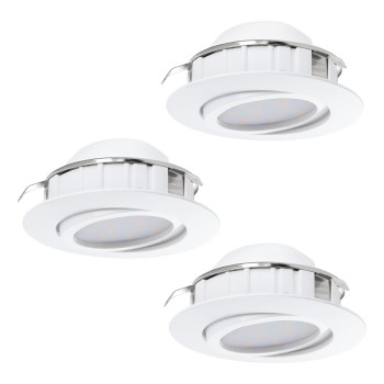 Set 3 spoturi incastrate LED PINEDA Eglo 95851, D8.4 cm, 3x4.9W