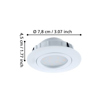 Set 3 spoturi incastrate LED PINEDA Eglo 95851, D8.4 cm, 3x4.9W