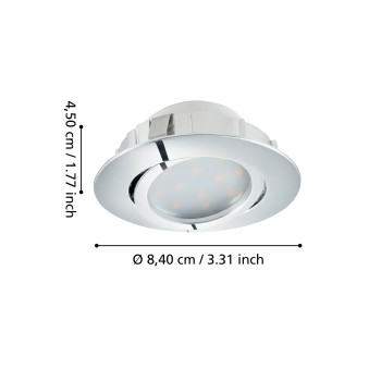 Set 3 spoturi incastrate LED PINEDA Eglo 95852, D8.4 cm, 3x4.9W