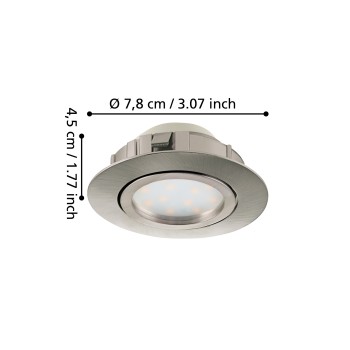 Set 3 spoturi incastrate LED PINEDA Eglo 95853, D8.4 cm, 3x4.9W