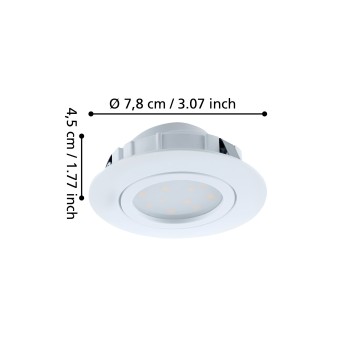 Set 3 spoturi incastrate LED PINEDA Eglo 95857, D8.4 cm, 3x5.5W