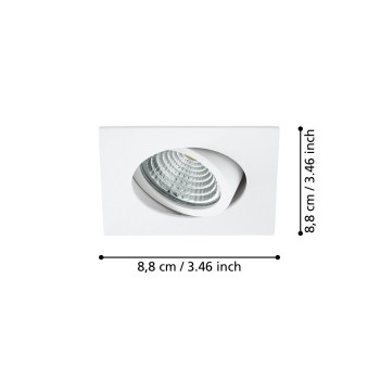Spot incastrat LED SALICETO Eglo 98302, 8.8x8.8 cm, 6W
