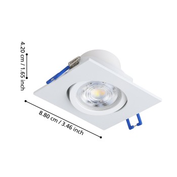 Spot incastrat LED SALICETO Eglo 98306, 8.8x8.8 cm, 6W