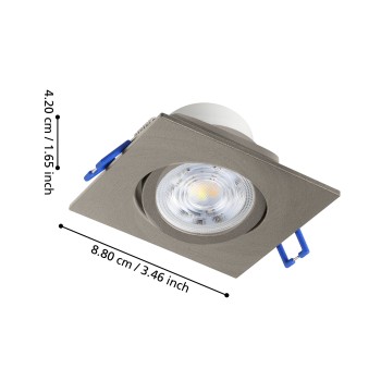 Spot incastrat LED SALICETO Eglo 98308, 8.8x8.8 cm, 6W