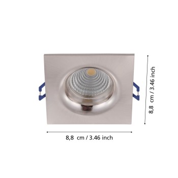 Spot incastrat LED SALICETO Eglo 98474, 8.8x8.8 cm, 6W