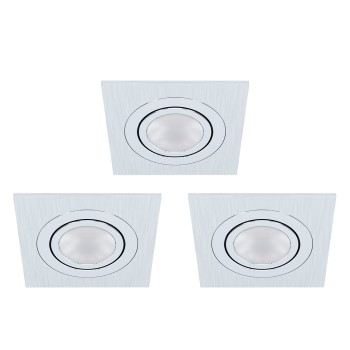 Set 3 spoturi incastrate AREITIO Eglo 98637, 9.5x9.5 cm, 3xGU10