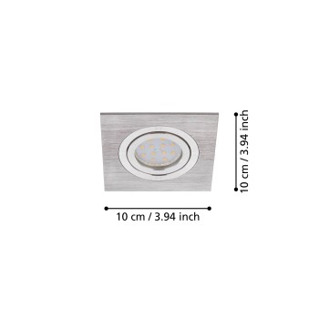 Set 3 spoturi incastrate AREITIO Eglo 98637, 9.5x9.5 cm, 3xGU10