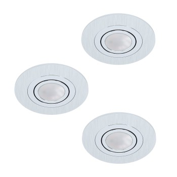 Set 3 spoturi incastrate AREITIO Eglo 98639, D10 cm, 3xGU10