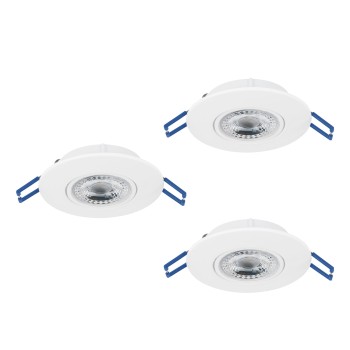 Set 3 spoturi incastrate LED GEDREZ Eglo 300184, D9 cm, 3x4.9W