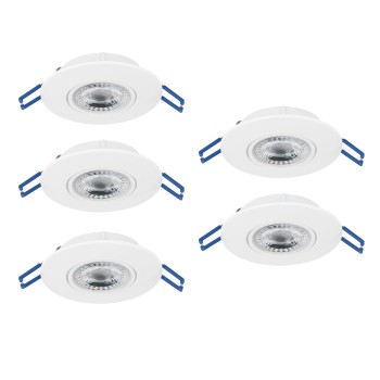 Set 5 spoturi incastrate LED GEDREZ Eglo 300185, D9 cm, 5x4.9W