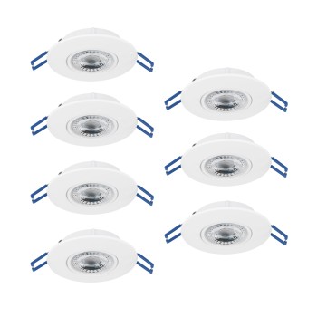 Set 7 spoturi incastrate LED GEDREZ Eglo 300186, D9 cm, 7x4.9W