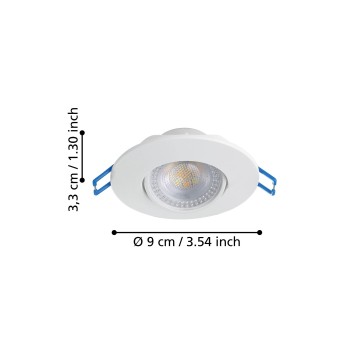 Set 10 spoturi incastrate LED GEDREZ Eglo 300187, D9 cm, 10x4.9W
