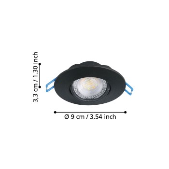 Set 3 spoturi incastrate LED GEDREZ Eglo 300188, D9 cm, 3x4.9W