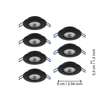Set 7 spoturi incastrate LED GEDREZ Eglo 300191, D9 cm, 7x4.9W