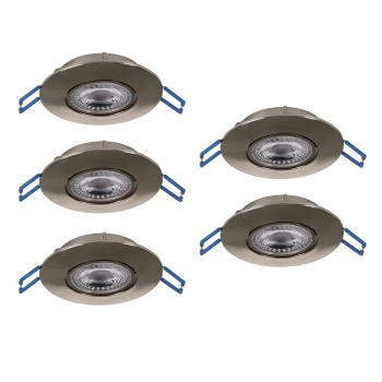 Set 5 spoturi incastrate LED GEDREZ Eglo 300194, D9 cm, 5x4.9W