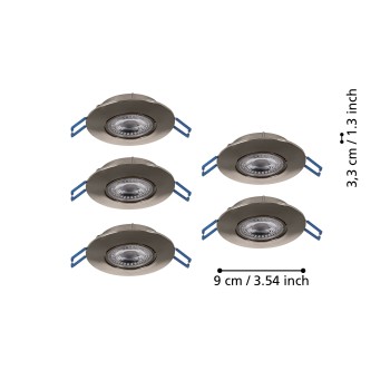 Set 5 spoturi incastrate LED GEDREZ Eglo 300194, D9 cm, 5x4.9W