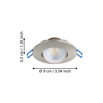 Set 10 spoturi incastrate LED GEDREZ Eglo 300196, D9 cm, 10x4.9W