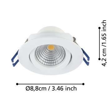 Set 3 spoturi incastrate LED SALICETO Eglo 900745, D8.8 cm, 3x6W