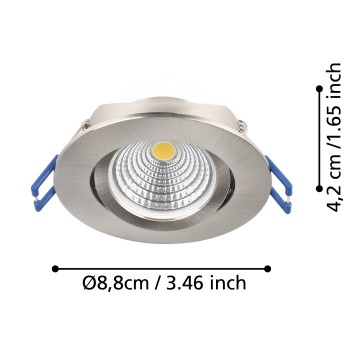 Set 3 spoturi incastrate LED SALICETO Eglo 900746, D8.8 cm, 3x6W