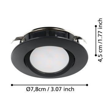 Set 3 spoturi incastrate LED PINEDA Eglo 900749, D8.4 cm, 3x5.5W