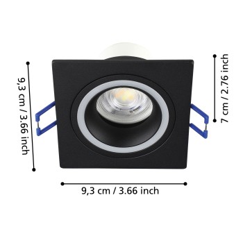 Spot incastrat LED CAROSSO-Z Eglo 900763, 9.3x9.3 cm, 4.7W