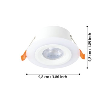 Spot incastrat LED CALONGE Eglo 900912, D10 cm, 4.8W
