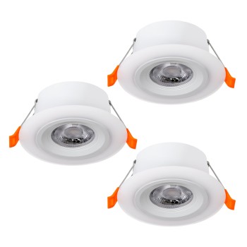 Set 3 spoturi incastrate LED CALONGE Eglo 900913, D10 cm, 3x4.8W