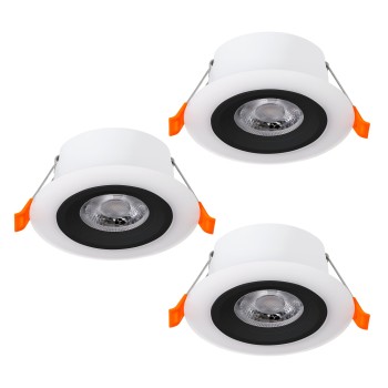Set 3 spoturi incastrate LED CALONGE Eglo 900915, D10 cm, 3x4.8W