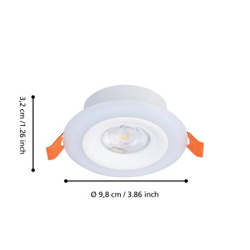 Set 3 spoturi incastrate LED CALONGE RGB Eglo 901117, D9.8 cm, 3x3.8W