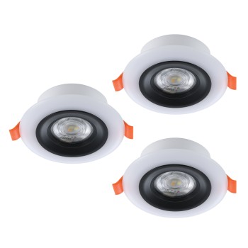 Set 3 spoturi incastrate LED CALONGE RGB Eglo 901118, D9.8 cm, 3x3.8W
