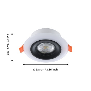 Set 3 spoturi incastrate LED CALONGE RGB Eglo 901118, D9.8 cm, 3x3.8W