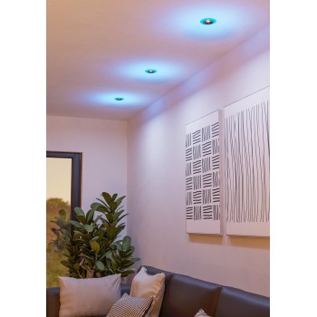 Set 3 spoturi incastrate LED CALONGE RGB Eglo 901118, D9.8 cm, 3x3.8W