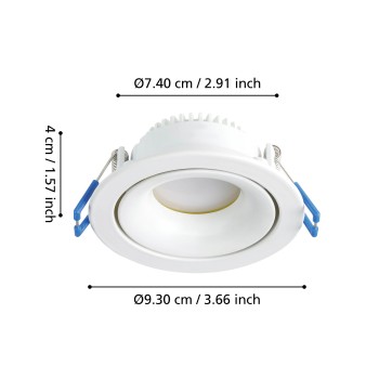 Spot incastrat LED ARENALS Eglo 901167, D9.2 cm, 4.9W