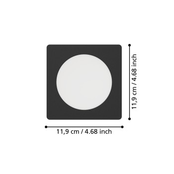Spot incastrat LED FUEVA 6 Eglo 901391, 11.9x11.9 cm, 6.3W